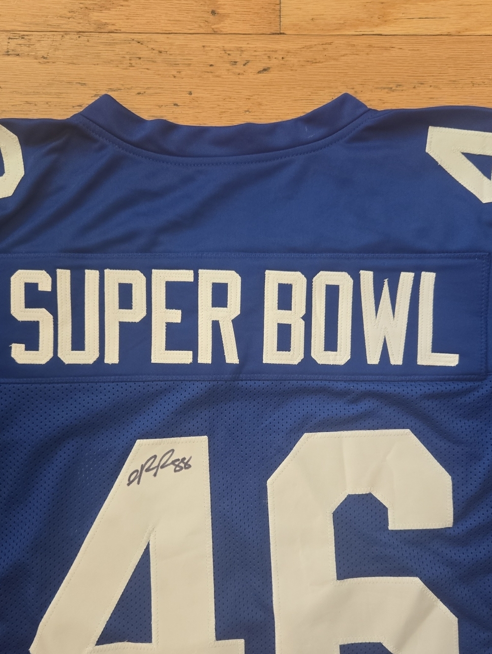 New York Giants #88 Hakeem Nicks Autograph 2012 Super Bowl 46 Jersey. Men's XL - Picture 2 of 10